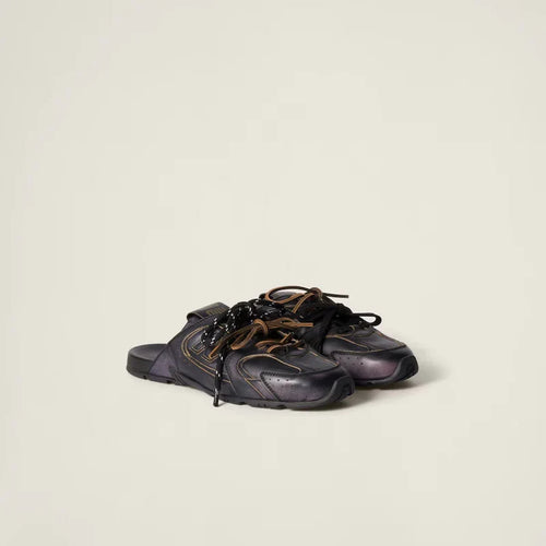 530 SL Mules – Bleached Leather & Gum Sole Black Edition Women