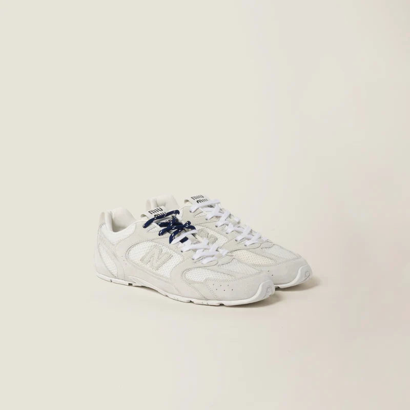 NB x Miu Miu 530 SL White suede and mesh sneakers Women