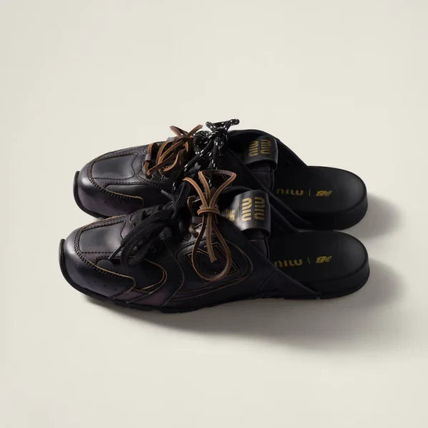 530 SL Mules – Bleached Leather & Gum Sole Black Edition Women
