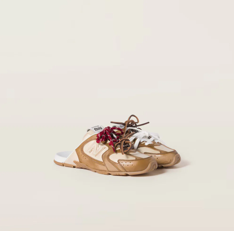 530 SL Mules – Bleached Leather & Gum Sole Cinnamon Travertine Gray