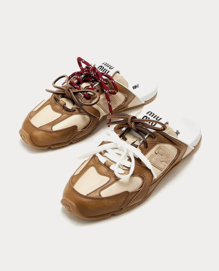 530 SL Mules – Bleached Leather & Gum Sole Cinnamon Travertine Gray